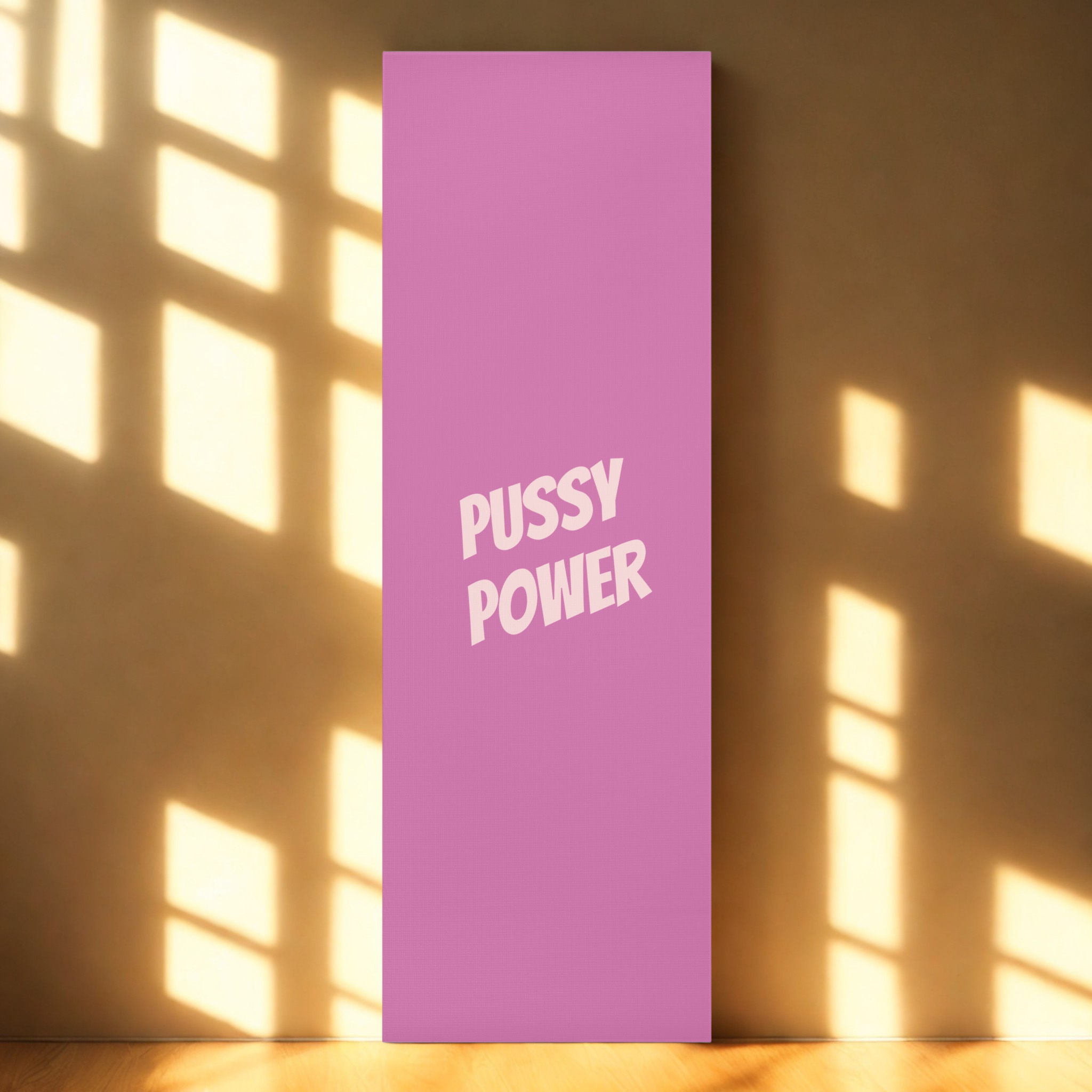 Yoga Mat — "Pussy Power" Pink Foam Fitness Mat
