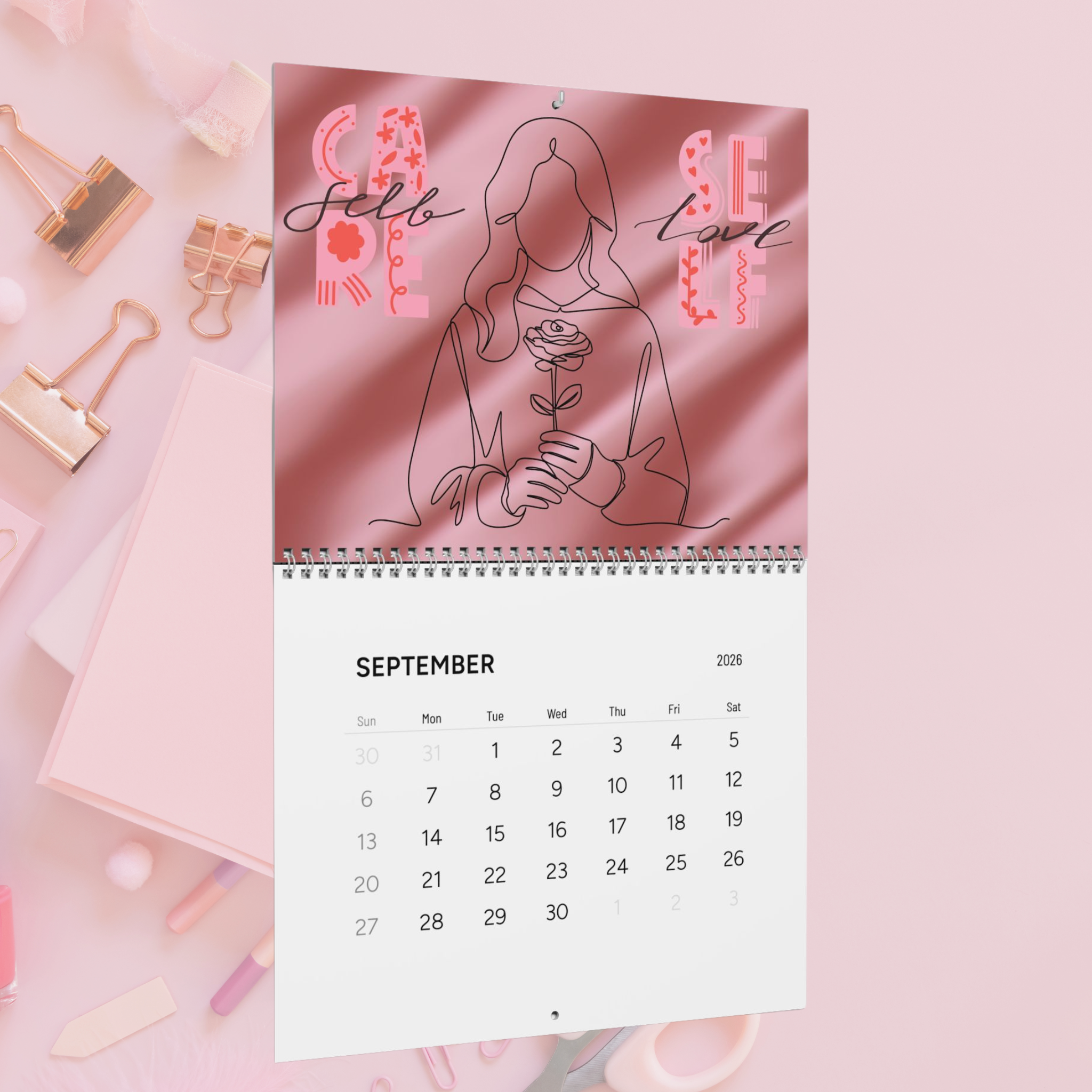 Self Love Quotes Calendar 2026 Wall Calendar | Vibrant Colors, Motivational Art